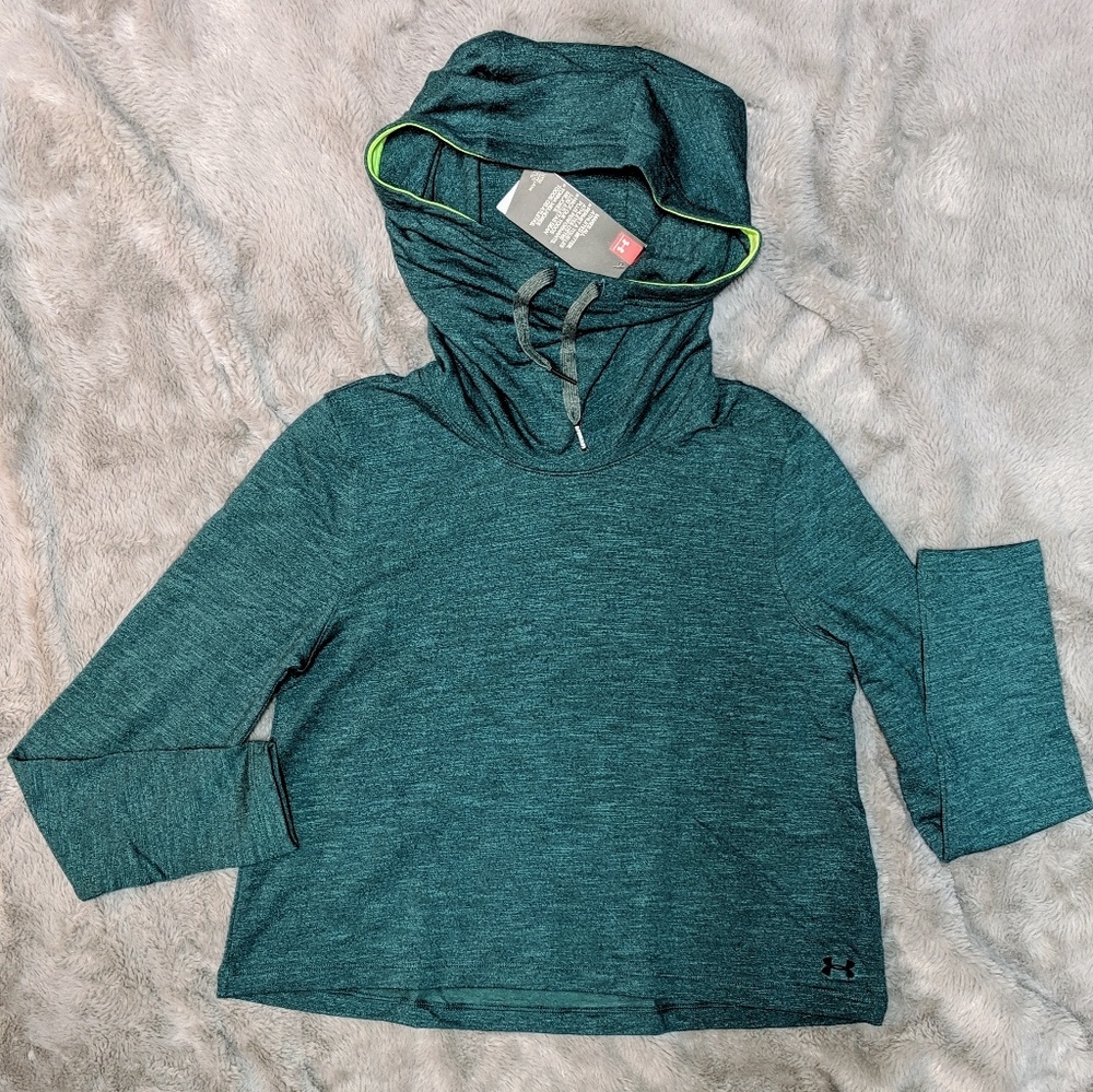 Under Armour Cropped Cowl-Neck hoodie workout NWT